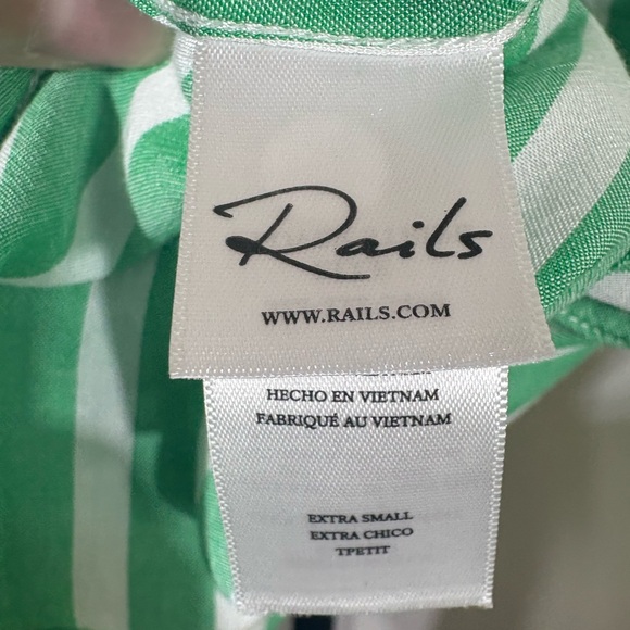 RAILS Elle Stripe Shirt - Green & White - Size XS - Picture 7 of 13
